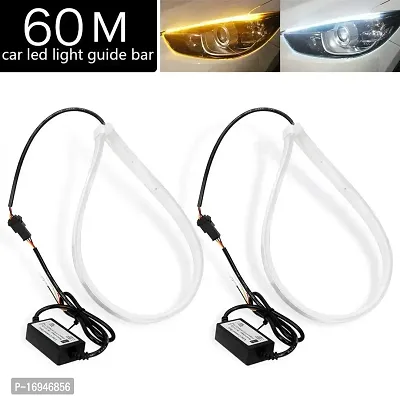 UBH Universal Flexible DRL LED Strip Light Waterproof Daytime Running Head Lamp Tube for Motorcycle, Bike, Car, SUV (61cm, White, 2 PCS)-thumb2