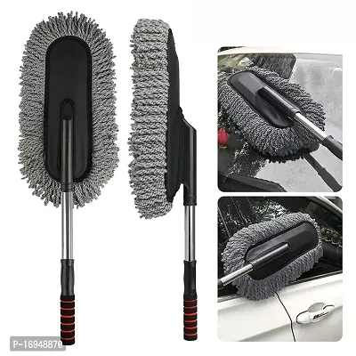 OZKET Microfiber Flexible Duster Car Wash | Car Cleaning Accessories | Microfiber | Brushes | Dry/Wet Home, Kitchen, Office Cleaning Brush with Expandable Handle(Pack of 1)-thumb0