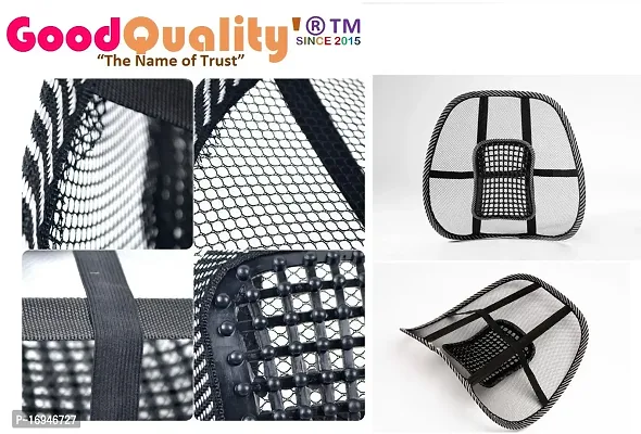 Auto Pearl Generic Unbranded Microfiber Mesh Ventilation Back Rest with Lumbar Support (BLK-BACK-REST, Black)-thumb0