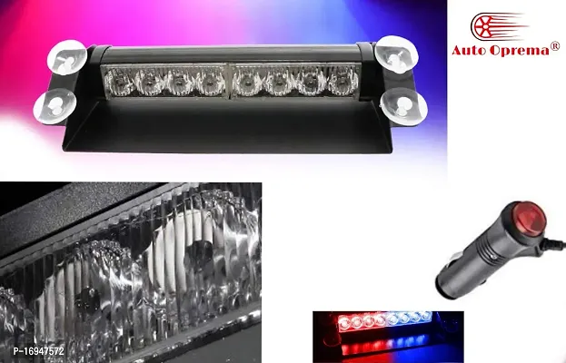 Auto Oprema? Waterproof 8 LED Red Blue Police Flashing Light for Universal All Cars | Flasher Light | Emergency Warning Lamp Multicolor Flash Light for Car Dash For Audi A2.-thumb3