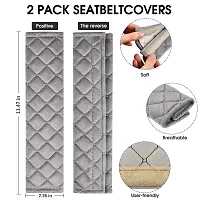 MIKAFEN Universal Car Seatbelt Pads Cover,Seat Belt Shoulder Strap Covers Harness Pad Car/Bag,Soft Comfort Helps Protect You Neck Shoulder from The Seat Belt Rubbing Gray (2-Pack)-thumb1