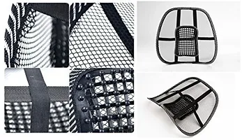 Auto Pearl Generic Unbranded Microfiber Mesh Ventilation Back Rest with Lumbar Support (BLK-BACK-REST, Black)-thumb4