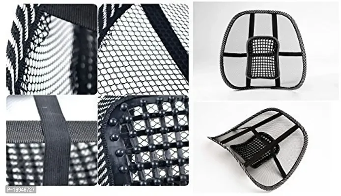 Auto Pearl Generic Unbranded Microfiber Mesh Ventilation Back Rest with Lumbar Support (BLK-BACK-REST, Black)-thumb5