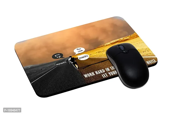 S W Motivational Quote Printed Mouse Pad for Computer, PC, Laptop -Work Hard-thumb0