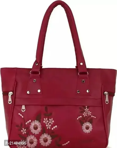 Stylish Maroon PU Handbags For Women-thumb0