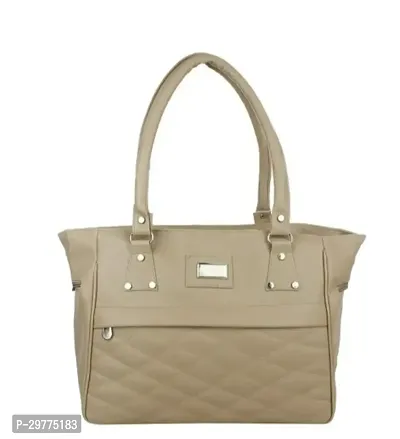 Stylish Beige Pu Handbag For Women-thumb0