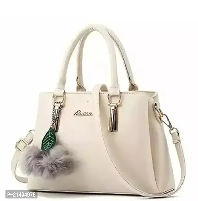 Stylish White PU Handbags For Women-thumb0