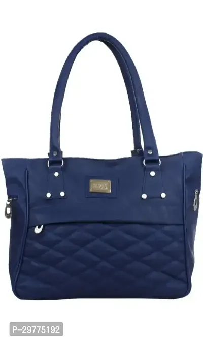 Stylish Navy Blue Pu Handbag For Women-thumb0