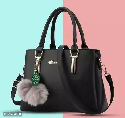 Stylish Black PU Handbags For Women-thumb0