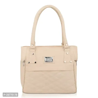 Stylish Beige Pu Handbag For Women-thumb0