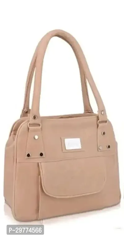 Stylish Beige Pu Handbag For Women-thumb0