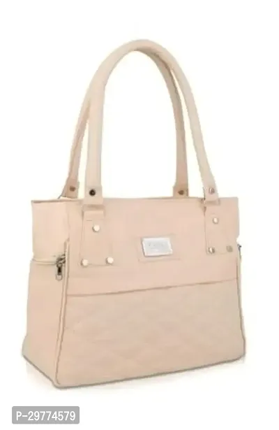 Stylish Beige Pu Handbag For Women