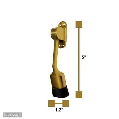 Heavy Duty 5 Inch Door Stoppers Rubber Powerful Working With Screw-Door Stopper To Stop Door For All Door Home-Office-Hotel (Brass Gold, Pack Of 2)-thumb2