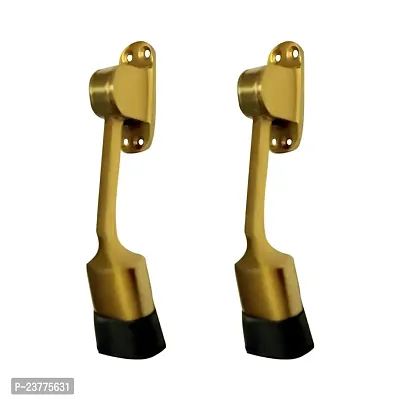 Heavy Duty 5 Inch Door Stoppers Rubber Powerful Working With Screw-Door Stopper To Stop Door For All Door Home-Office-Hotel (Brass Gold, Pack Of 2)