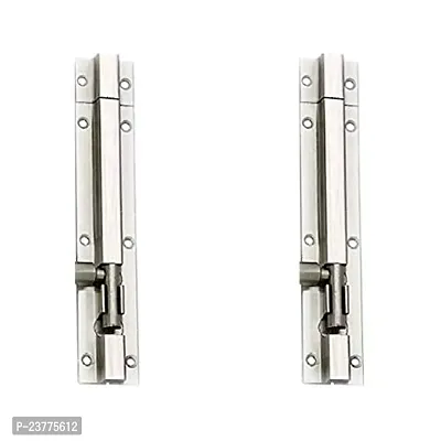 Stainless Steel Plain Tower Bolt-Door Latch 4 Inch Silver Finish Set Of 2 Pcs