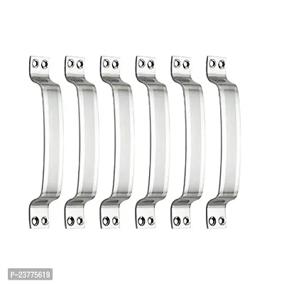 Stainless Steel For Home And Kitchen Doors-Cabinet-Window Handles - D Curve - 4 Inch - Set Of 6 Pcs-thumb0