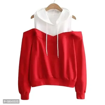 PDK Fashions Could Shoulder Hoodie for Women Red-thumb0