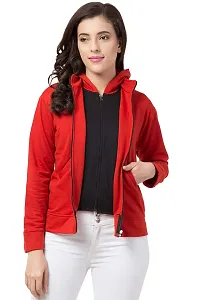 PrachikFashions Double Zipper Hooded Jacker for Women-thumb2