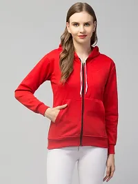 PDKFASHIONS Stylish Zipper Hoodies for Women (S, Red)-thumb4
