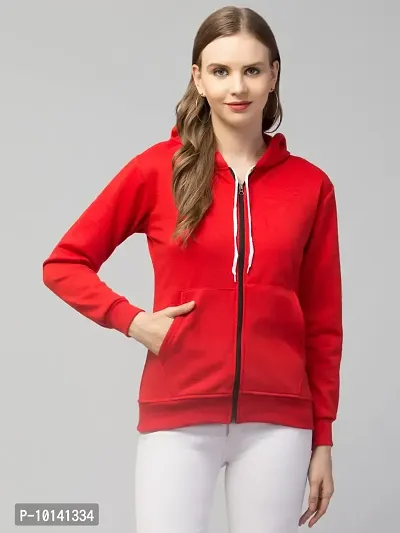 PDKFASHIONS Stylish Zipper Hoodies for Women (S, Red)-thumb5