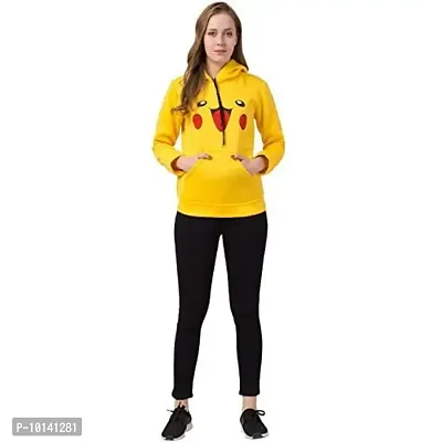 PrachikFashions Winter Hoodies for Women Sweatshirts for Women Panda Yellow Panda Hoodie for Women-thumb0