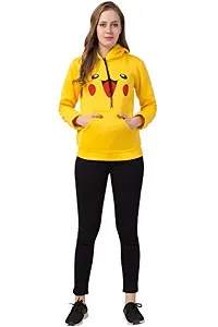 Prachikfashions Pikachu Fleece Hoodie for Women and Girls for Winter Sweatshirt-thumb1