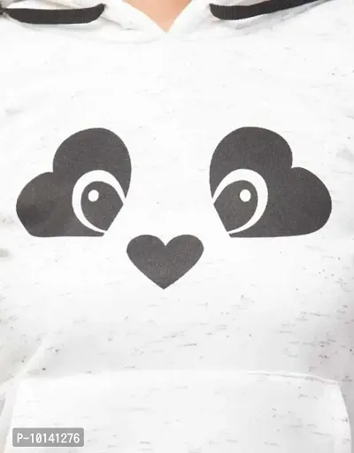 Panda Hoodie Sweatshirt for Women and Girls Winter Sweater ( Black & White ) (Medium)-thumb4