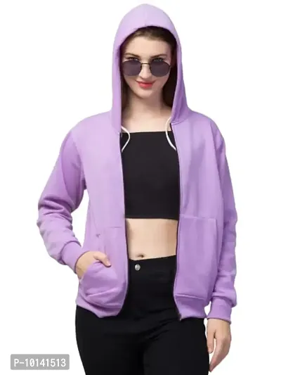 PDKFASHIONS Hoodie for Women with Zip Hooded Jacket (S, Lavender)