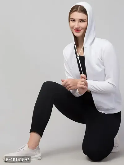 PDKFASHIONS Full Sleeve Solid Women Casual Jacket (XL, White)-thumb2