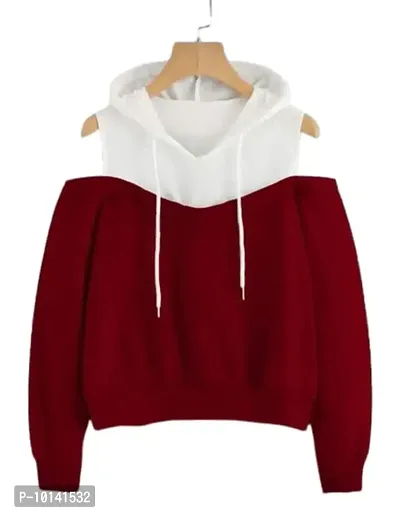 PDK Fashions Could Shoulder Hoodie for Women Maroon