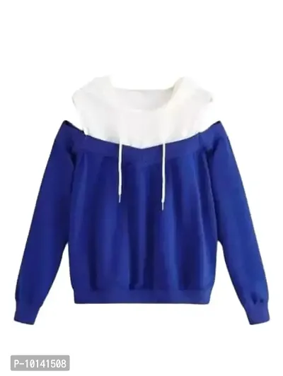 PDK Fashions Could Shoulder Hoodie for Women Royal Blue