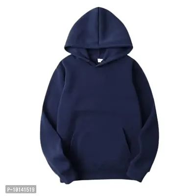 PDK Fashions Solid Hoodie for Womens ( Navy Blue, XL )