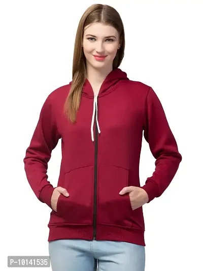 PDKFASHIONS Hoodie for Women with Zip Hooded Jacket (S, Maroon)