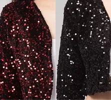 PDK Fashions Sequin Crop Shrug for Women-thumb4