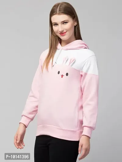 PDKFASHIONS Sweatshirt Rabbit Hoodie for Women Full Sleeves Winter Wear (XL, Pink)-thumb5