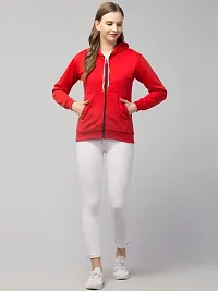 PDKFASHIONS Stylish Zipper Hoodies for Women (S, Red)-thumb3
