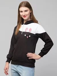 PDKFASHIONS Sweatshirt Rabbit Hoodie for Women Full Sleeves Winter Wear (L, Black)-thumb4