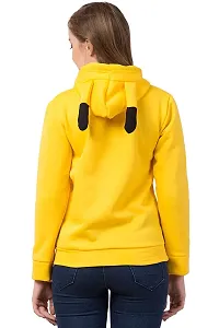 PDK Fashions Women's Fleece Hooded Neck Hoodie ( Yellow_L)-thumb1