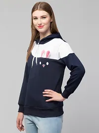 PDKFASHIONS Sweatshirt Rabbit Hoodie for Women Full Sleeves Winter Wear (XL, Navy Blue)-thumb4