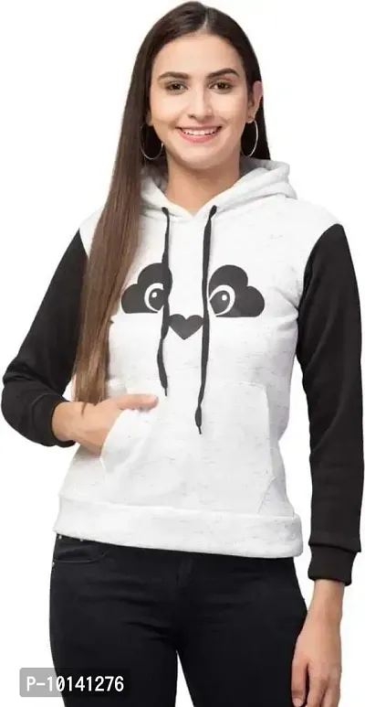 Panda Hoodie Sweatshirt for Women and Girls Winter Sweater ( Black & White ) (Medium)-thumb0