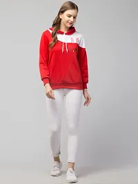 PDK Fashions Hooded Sweatshirt Rabbit Hoodie for Women Full Sleeves Winter Wear (S, Red)-thumb3