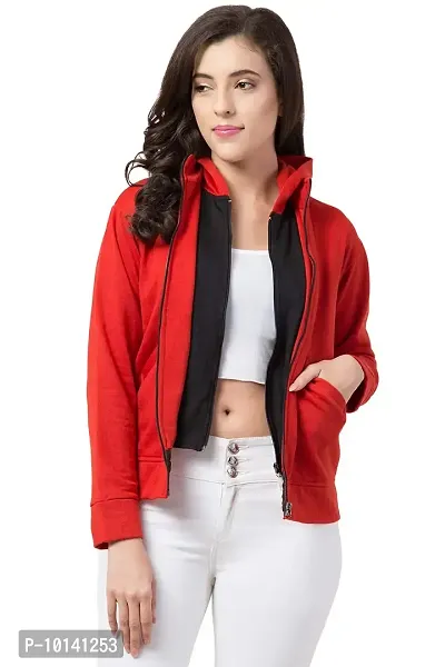 PrachikFashions Double Zipper Hooded Jacker for Women