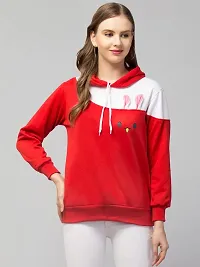 PDK Fashions Hooded Sweatshirt Rabbit Hoodie for Women Full Sleeves Winter Wear (S, Red)-thumb2