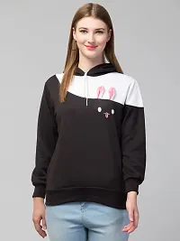 PDKFASHIONS Sweatshirt Rabbit Hoodie for Women Full Sleeves Winter Wear (L, Black)-thumb2