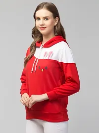 PDK Fashions Hooded Sweatshirt Rabbit Hoodie for Women Full Sleeves Winter Wear (S, Red)-thumb4