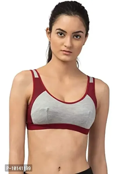 PDK Fashions Women's Multi-Color Seamless Non Padded Non Wired Air Cotton Regular Sports Bra for Women and Girls (Suitable for Size 32 to 40)-thumb0
