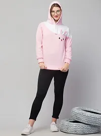 PDKFASHIONS Sweatshirt Rabbit Hoodie for Women Full Sleeves Winter Wear (XL, Pink)-thumb1