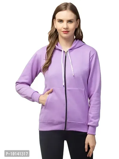 PDKFASHIONS Winter Wear Zipper Sweatshirt Hoodies for Women (M, Purple)