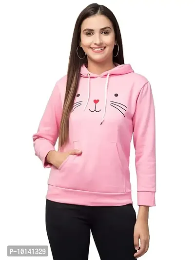 PDKFASHIONS Cat Hoodie for Women (Pink, Small)-thumb0