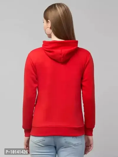 PDKFASHIONS Hooded Zipper Sweatshirt for Women Regular fit Winter Wear Hooded Jacket Zipper Hoodie (XL, Red)-thumb5